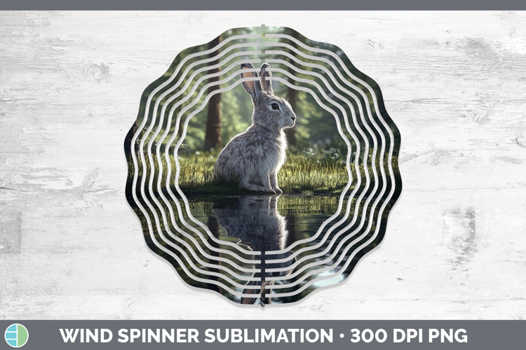 Lake Woodland Snowshoe Hare Wind Spinner Sublimation Spinner