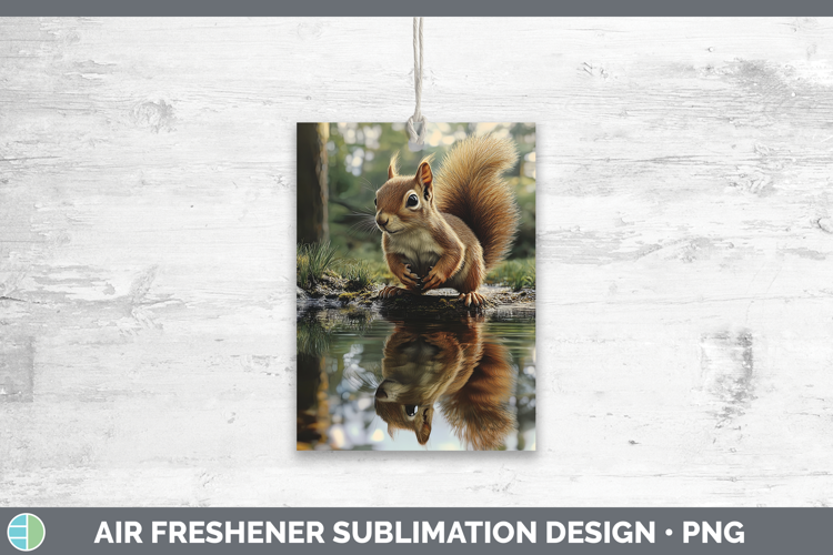 Lake Woodland Squirrel Air Freshener Sublimation Car Freshen