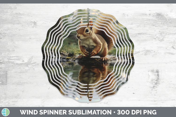 Lake Woodland Squirrel Wind Spinner Sublimation Spinner Desi