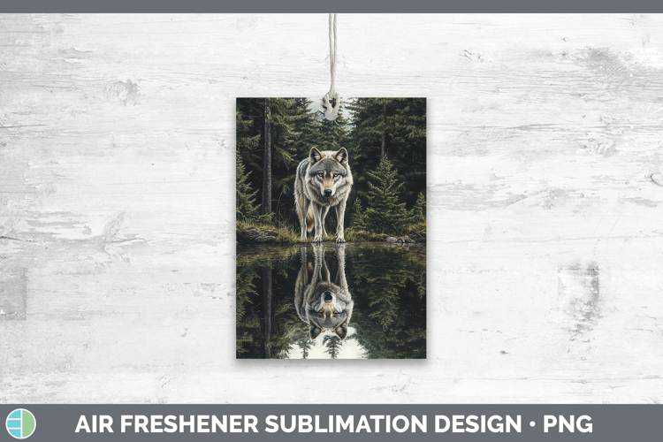 Lake Woodland Wolf Air Freshener Sublimation Car Freshener D