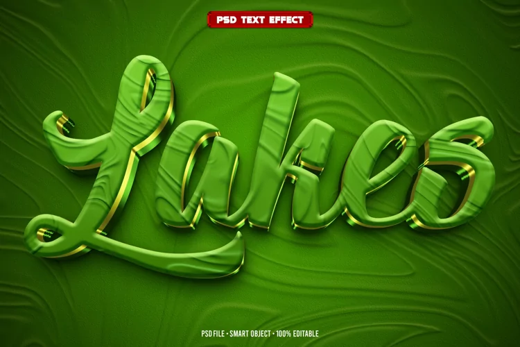 Lakes 3D editable text effect