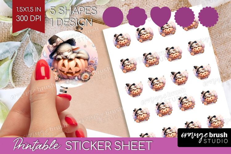 Lamb Halloween Round Sticker Coquette Printable Sticker