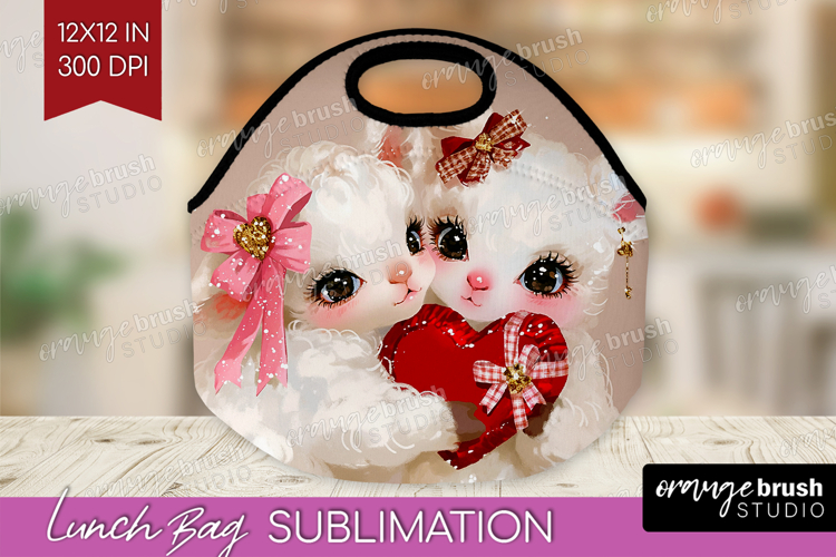 Lamb Valentine Lunch Bag Cute Valentines Day Lunch Bug PNG
