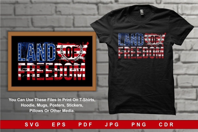 Land Of Freedom American Flag with Distressed