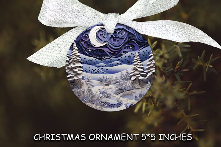 Christmas Ornament Winter Landscape Sublimation