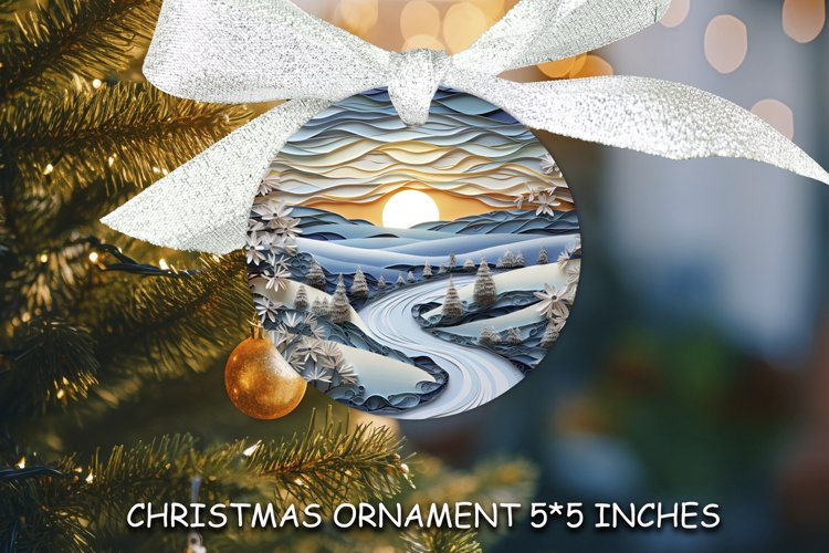 Christmas Ornament Winter Landscape Sublimation