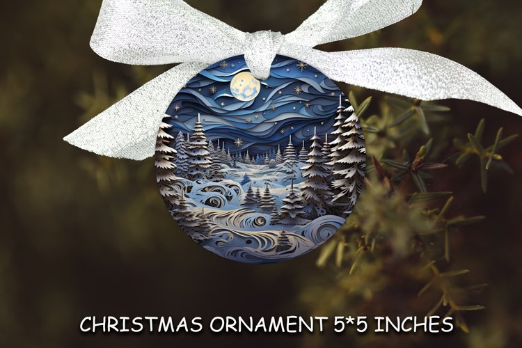 Christmas Ornament Winter Landscape Sublimation