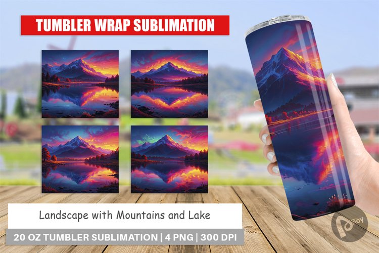 Tumbler Wrap Mountains and Lake