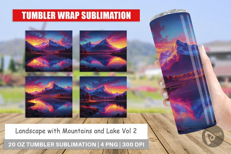 Tumbler Wrap Mountains and Lake
