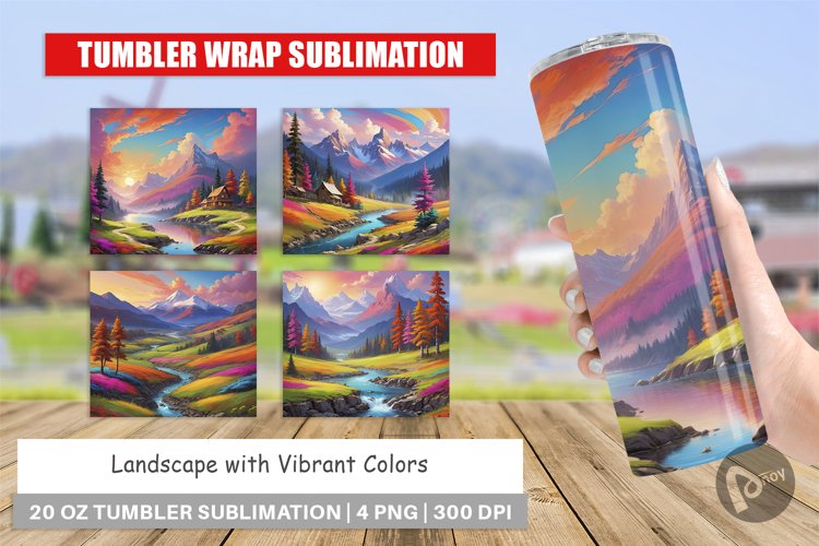 Tumbler Wrap Vibrant Landscape