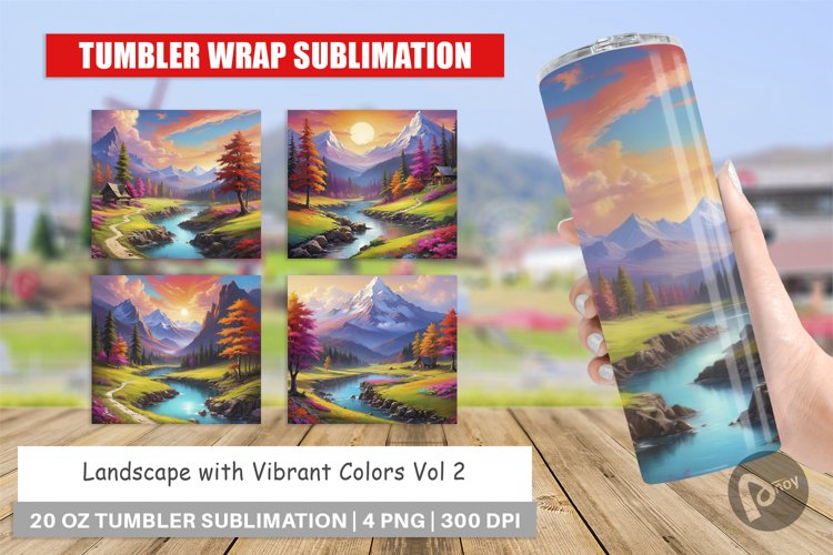Tumbler Wrap Vibrant Landscape