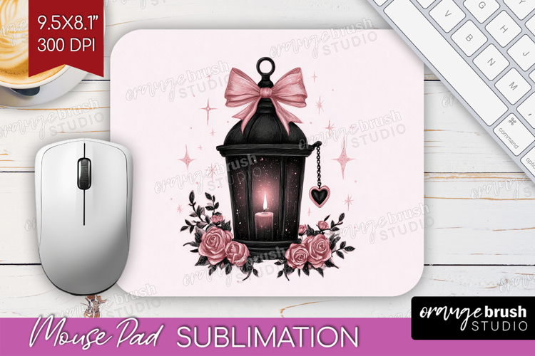 Lantern Cute Mouse Pad Sublimation Pink Halloween Mousepad