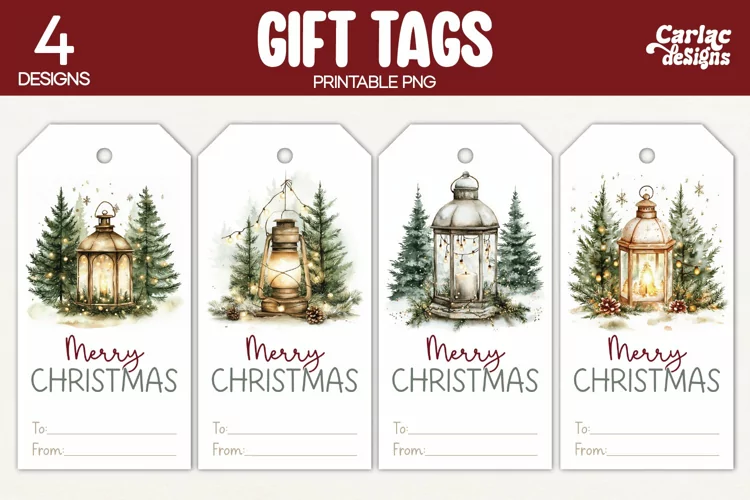 Christmas Gift Tags, Merry Christmas Printable Tags