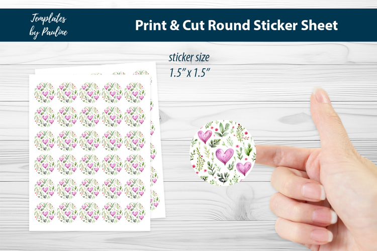 Laptop Heart Printable Sticker Sheet, Print and Cut