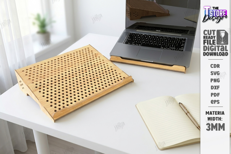 Laptop Stand Laser Cut | Notebook Holder | Office Decor |CNC