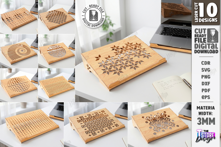 Laptop Stands Laser Cut Bundle | Laptop Holders | Office SVG