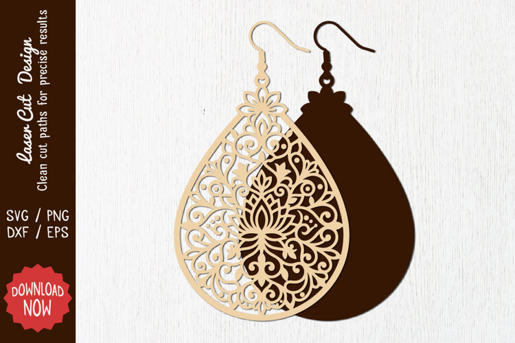 Earring Laser cut SVG example image 1