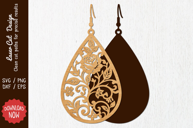 Earring Laser cut SVG example image 1