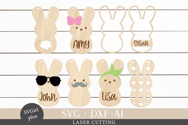 Easter Tag Laser, Laser Cut, Bunny Laser, Laser SVG
