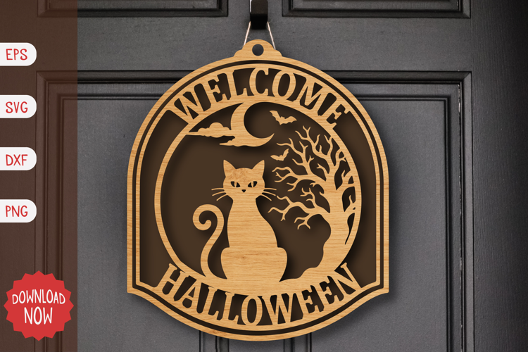 Welcome Halloween Door Sign SVG