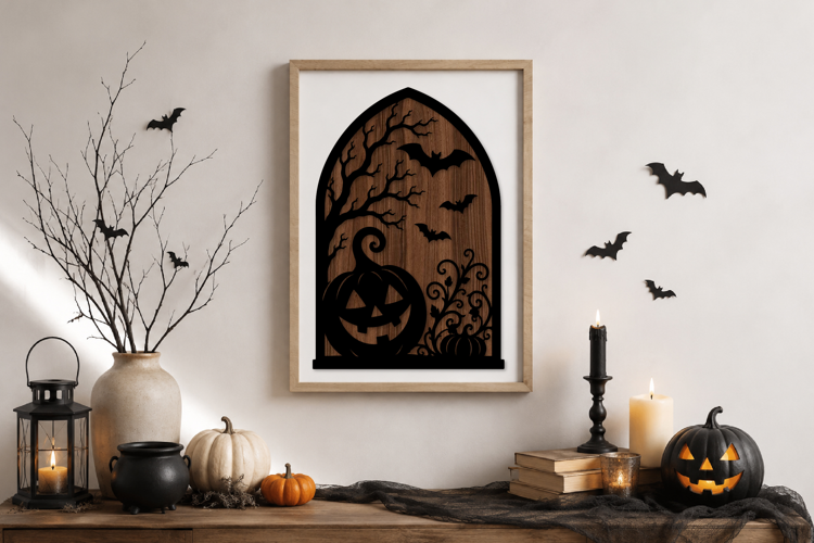 Laser Cut Halloween Pumpkin Wall Art SVG