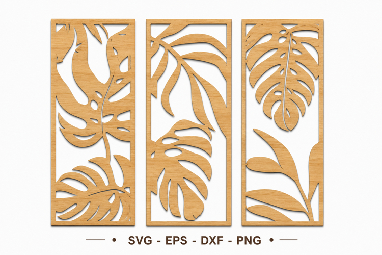 Botanical Monstera Wall Panel SVG