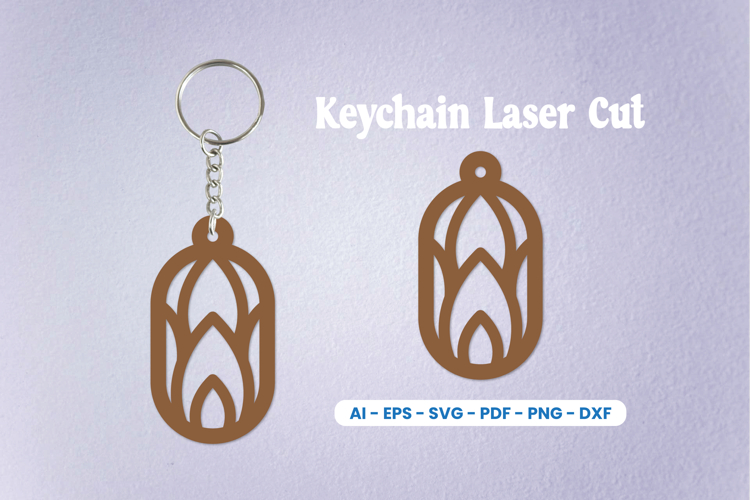 Laser Cut Oval Keychain SVG