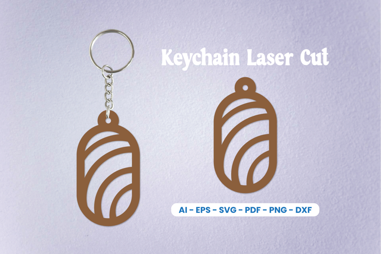 Laser Cut Oval Keychain SVG