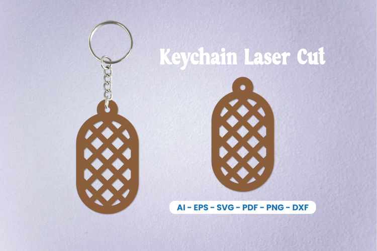 Laser Cut Oval Keychain SVG