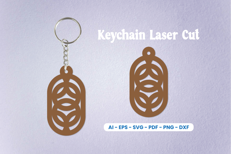 Laser Cut Oval Keychain SVG