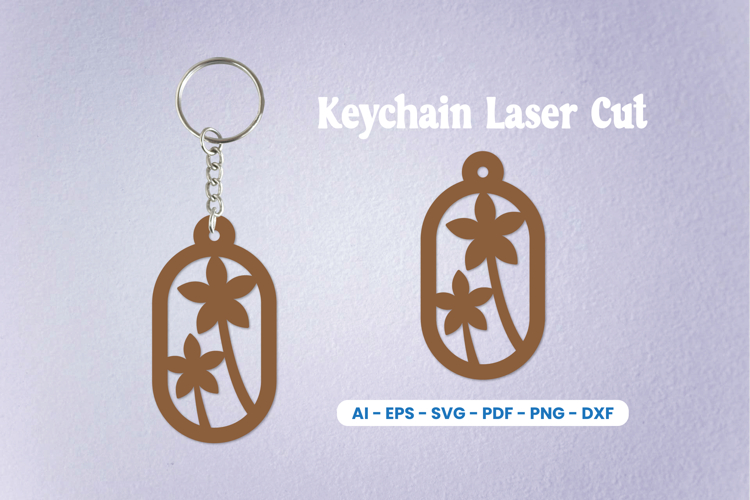 Laser Cut Oval Keychain SVG