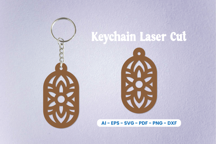 Laser Cut Oval Keychain SVG