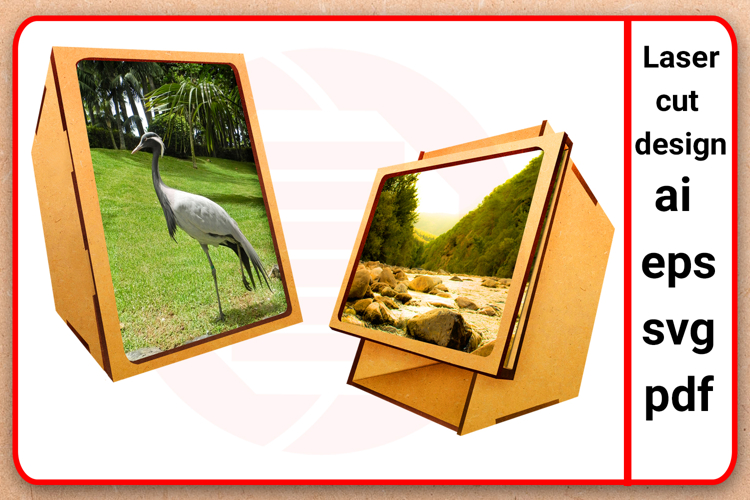 Laser cut Photo stand holder SVG vector template