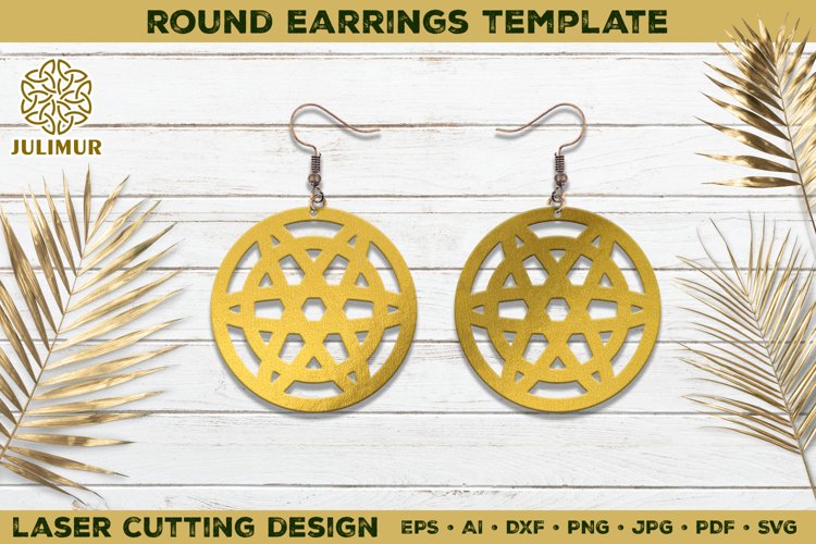 Laser Cutting Round Earrings Digital Template