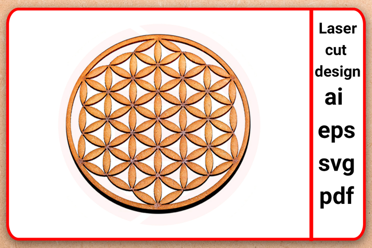 Laser cut Flower of Life Sacred Geometry Healing grid SVG example image 1