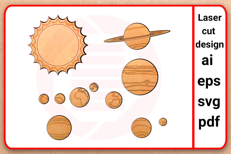 Laser cut SVG Solar system planets Home decor wall art