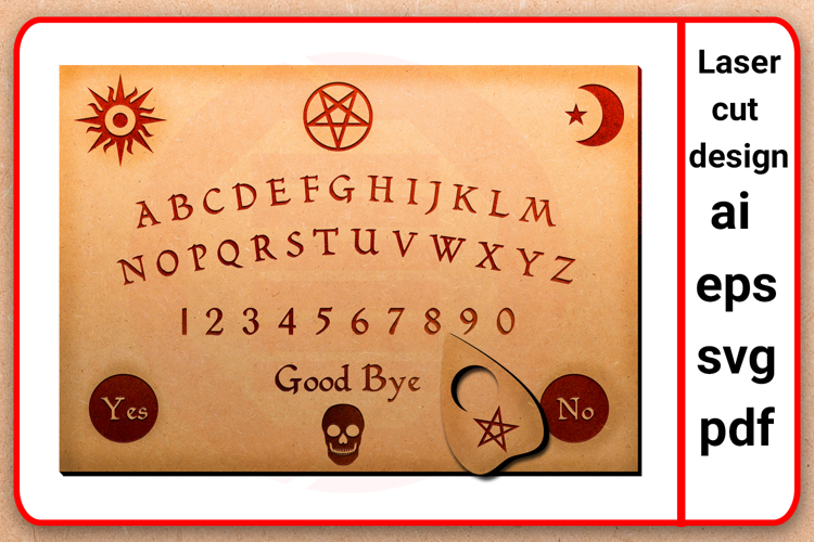 Laser cut SVG Ouija spirit talking board template example image 1