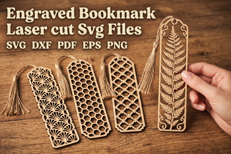 Laser Cut Wooden Bookmark SVG Design