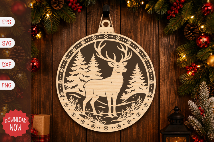 Christmas Reindeer Ornament SVG