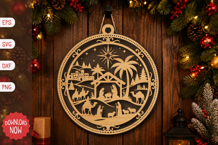 Christmas Nativity Ornament SVG