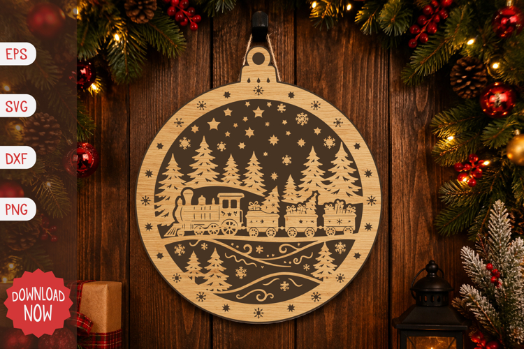 Christmas Train Ornament SVG
