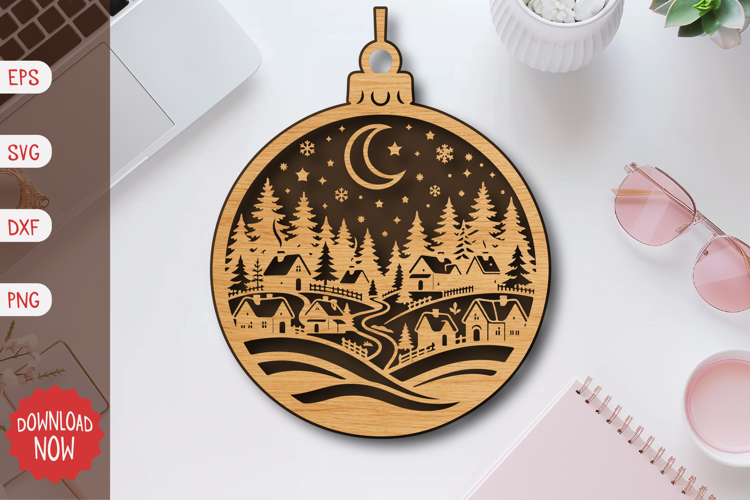 Christmas Village Ornament SVG