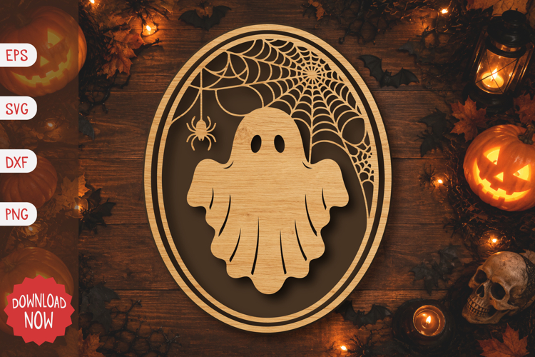 Cute Halloween Ghosts Door SVG