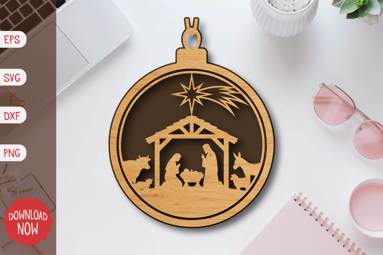 Nativity Scene Ornament SVG
