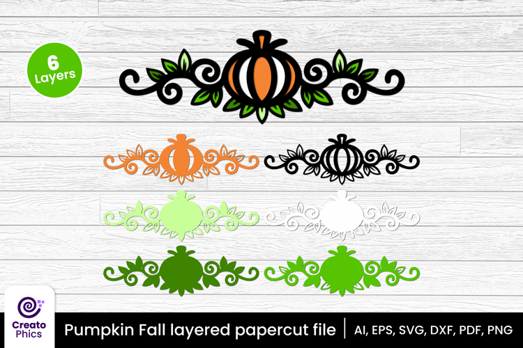 3D layered pumpkin papercut SVG | Fall laser cut crafting