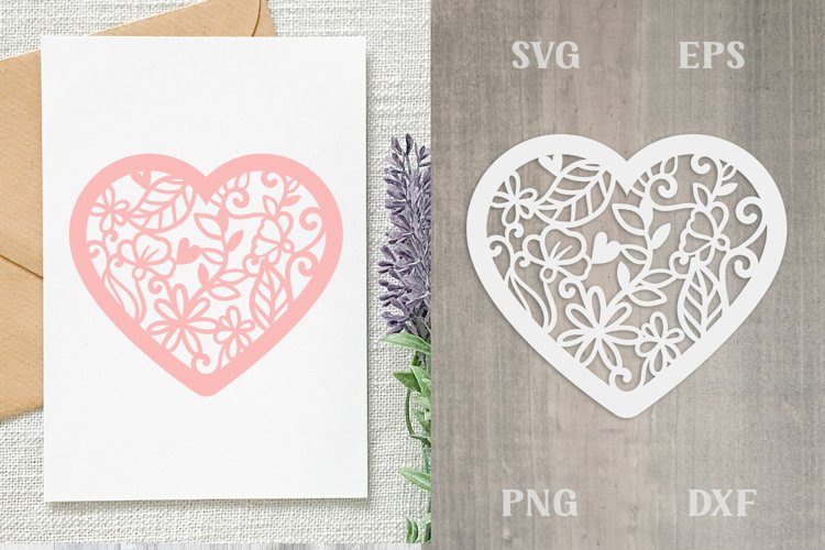 Papercut Heart Ornament SVG