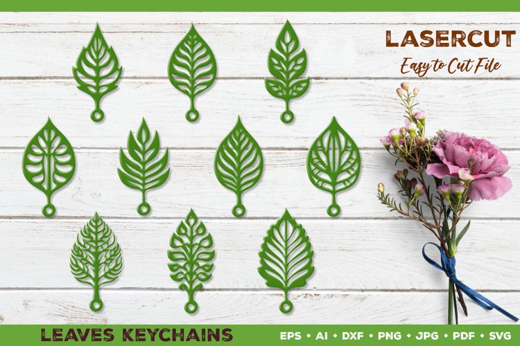 Lasercut Leaves Keychains. Leaves Earrings. Leaves Pendants