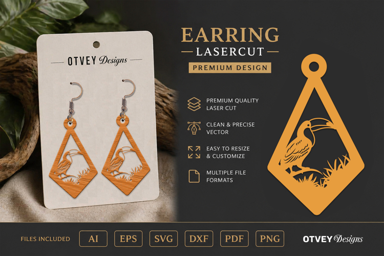Lasercut Wooden Earrings Forest Animals
