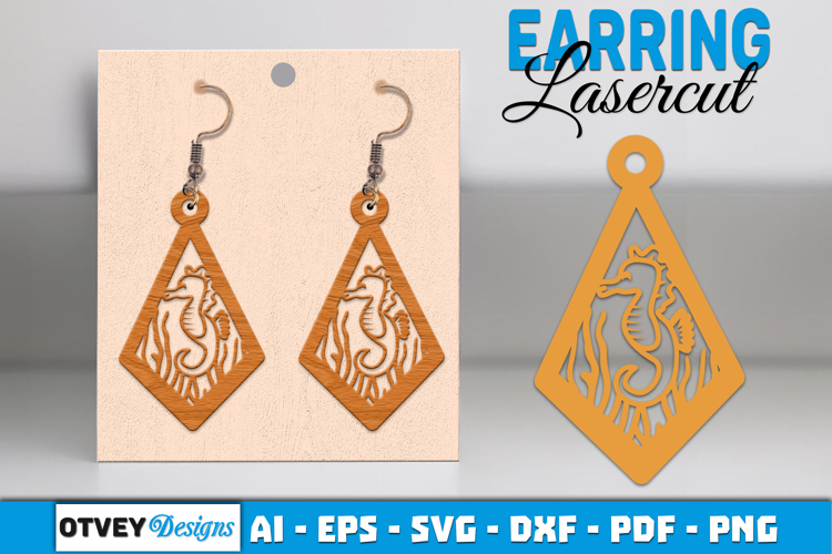 Lasercut Wooden Earrings Sea Animals