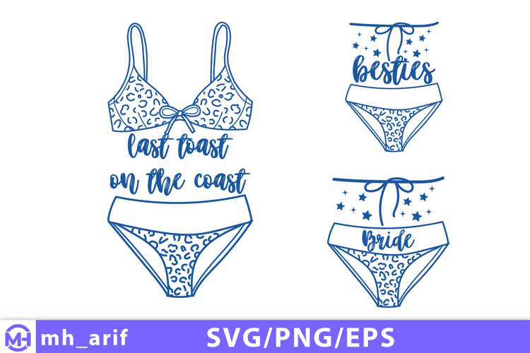 Bachelorette Party Bikini Bride Besties SVG Design